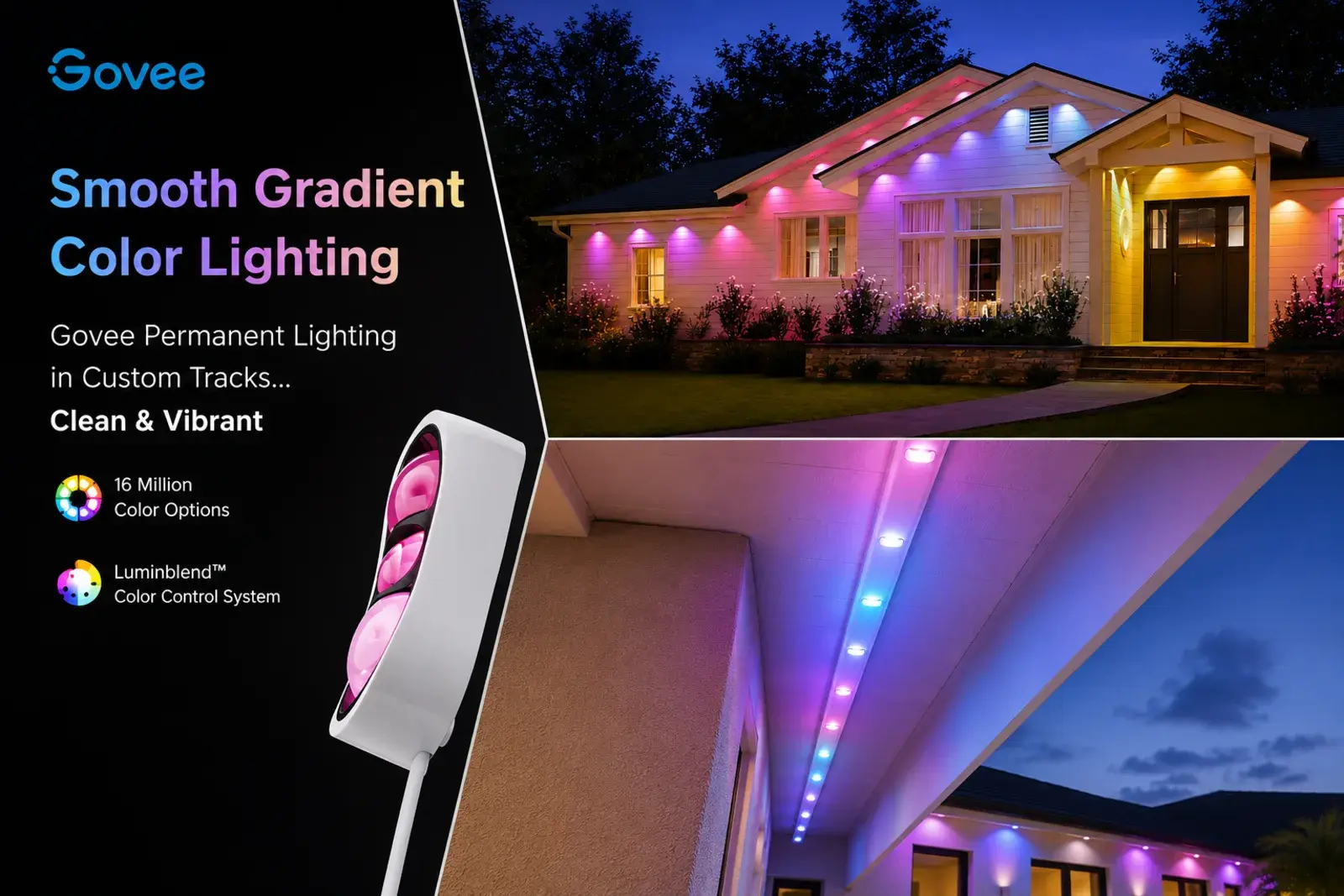 Permanent programmable eave lighting system in Corpus Christi